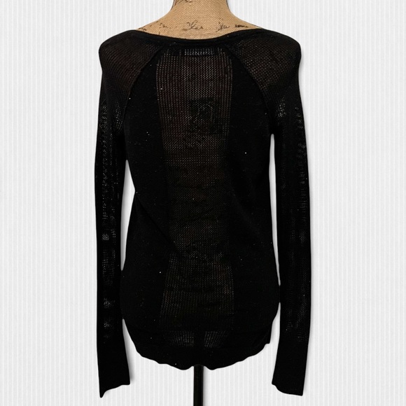 Rock & Republic Black Sparkle Long Sleeve Top - Picture 4 of 9